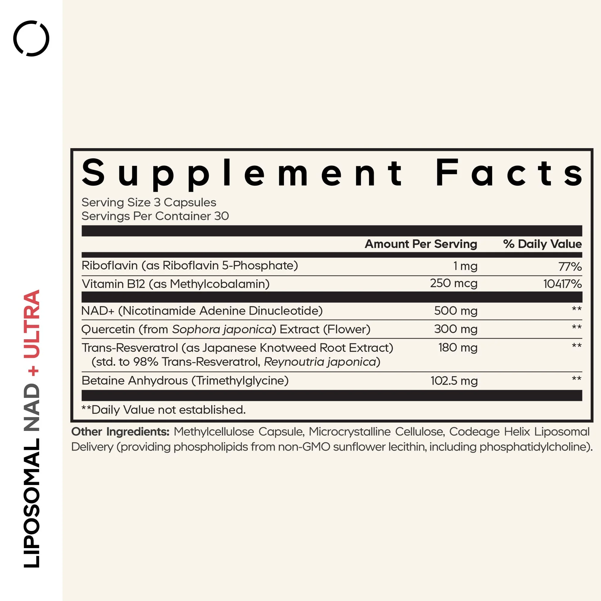 Codeage NAD+ Ultra Centurion Resveratrol Supplement