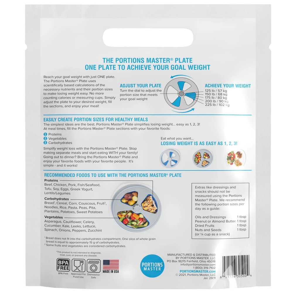Portions Master Adjustable Portion Control Plate