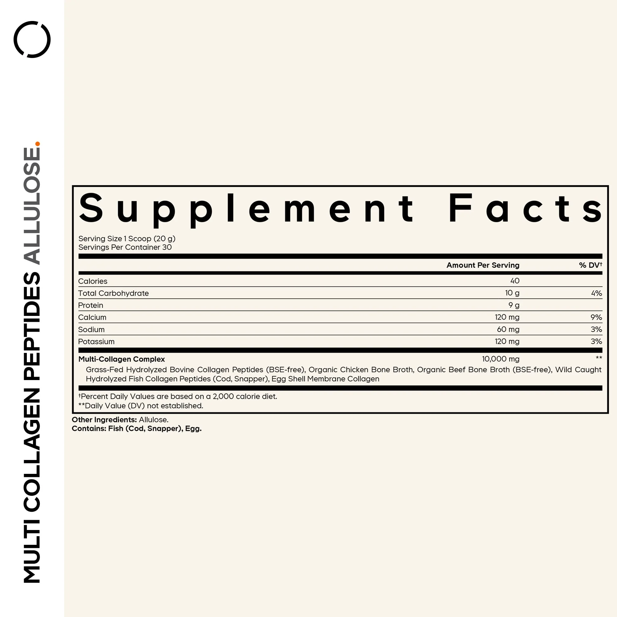 Codeage Multi Collagen Peptides Allulose Powder