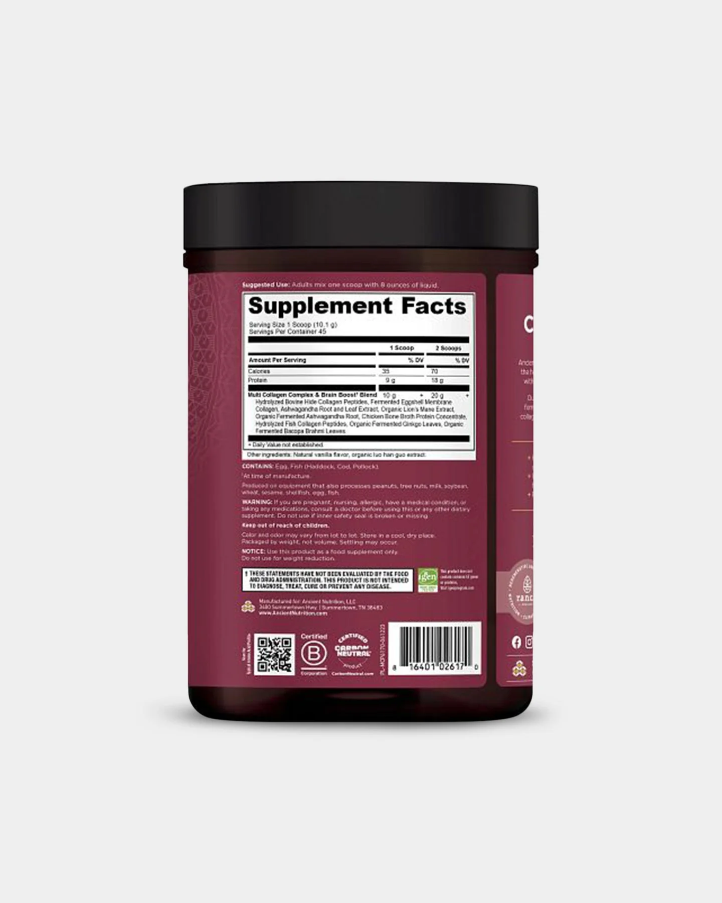Ancient Nutrition Multi Collagen Protein - Brain Boost