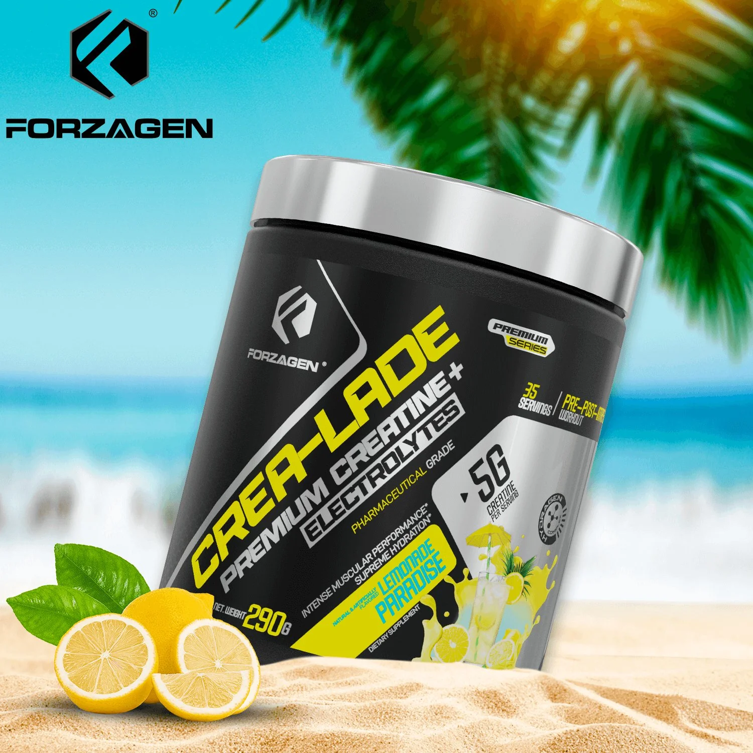 Forzagen CREA-LADE Premium Creatine + Electrolytes Pre-Workout