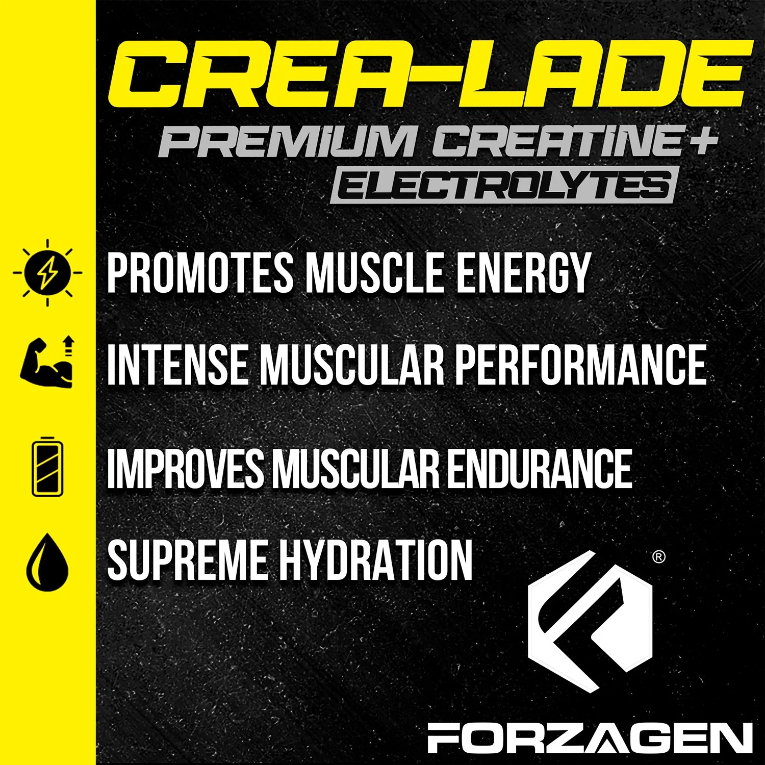 Forzagen CREA-LADE Premium Creatine + Electrolytes Pre-Workout