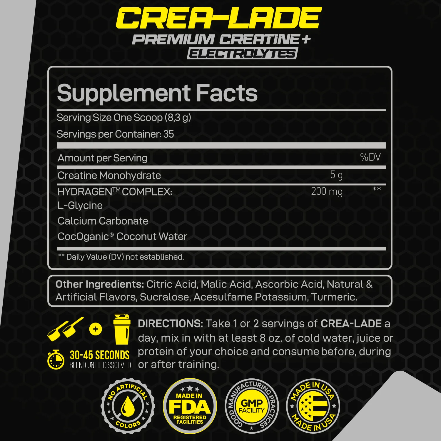 Forzagen CREA-LADE Premium Creatine + Electrolytes Pre-Workout