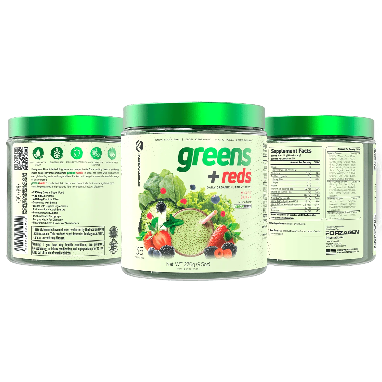 Forzagen Vegan Greens + Reds Superfood