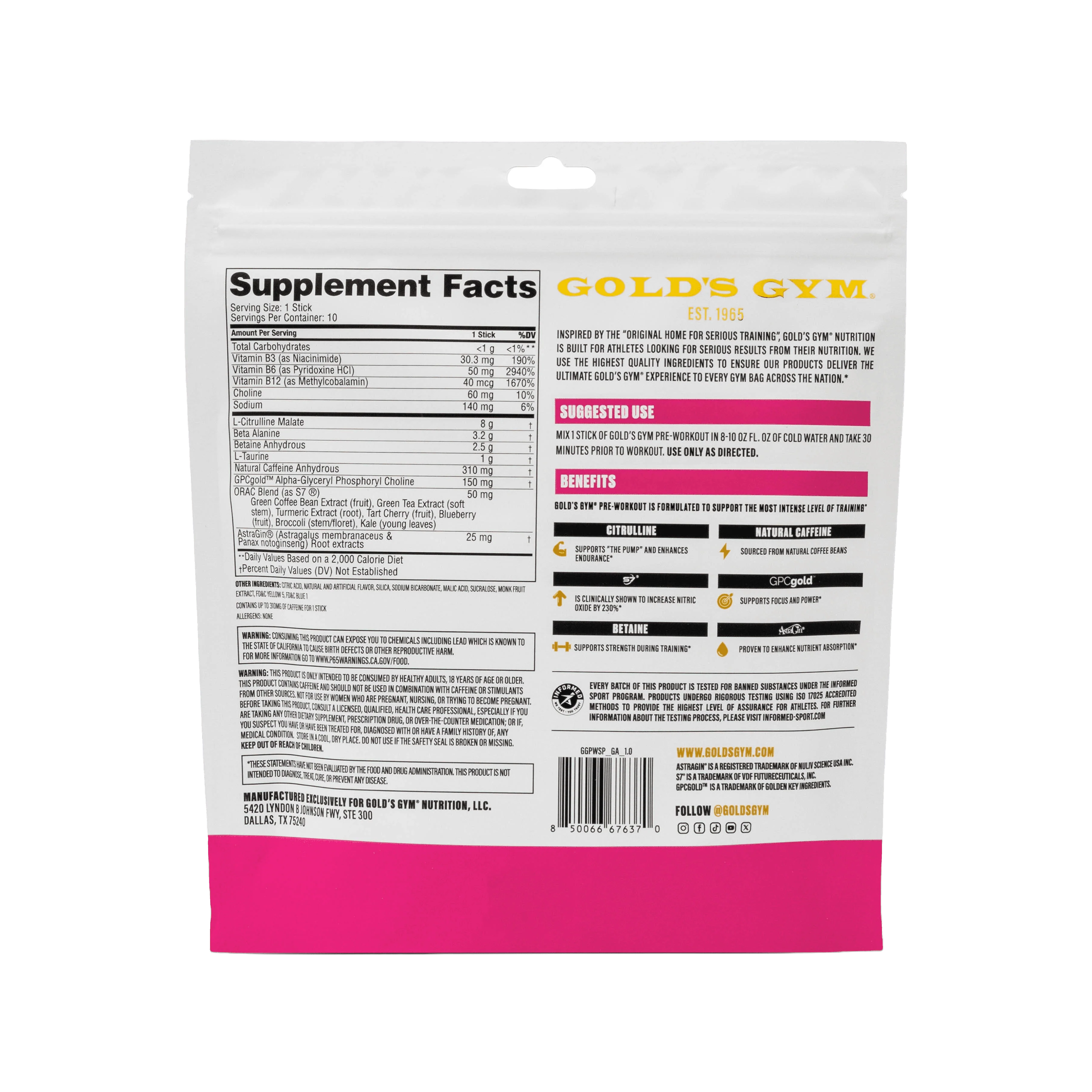 572-gold-s-gym-pre-workout-stick-packs-10.webp Gold's Gym Pre-Workout Stick Packs