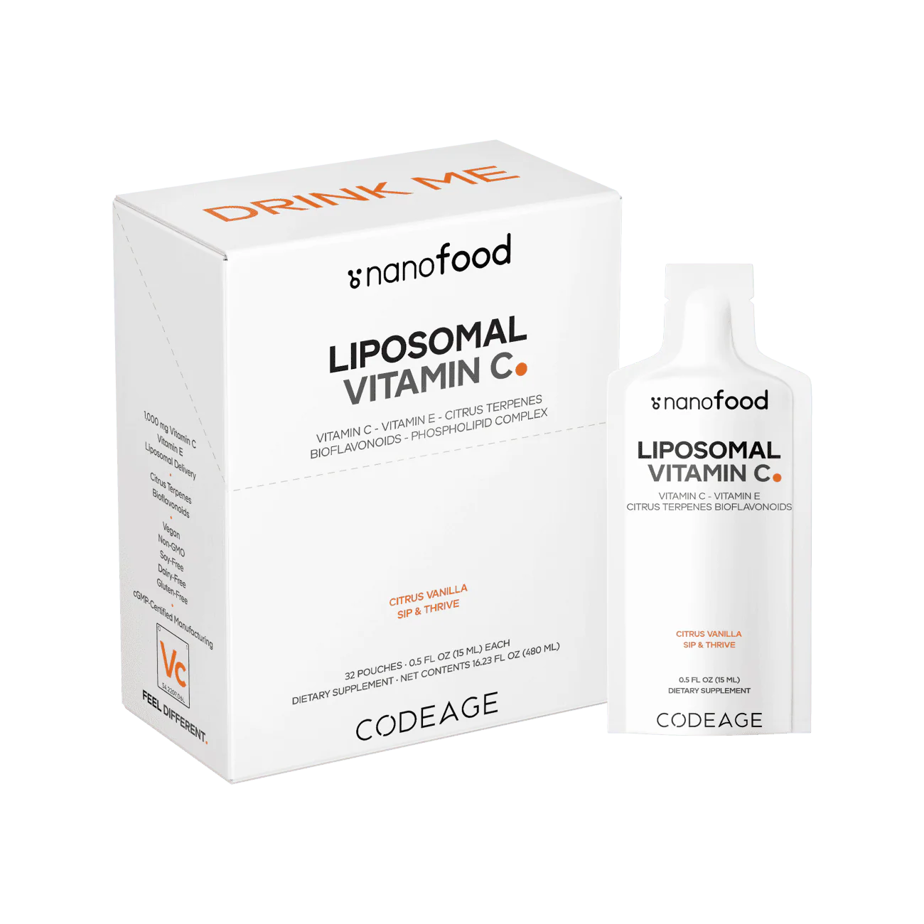 Codeage Nanofood Vitamin C Liquid Supplement