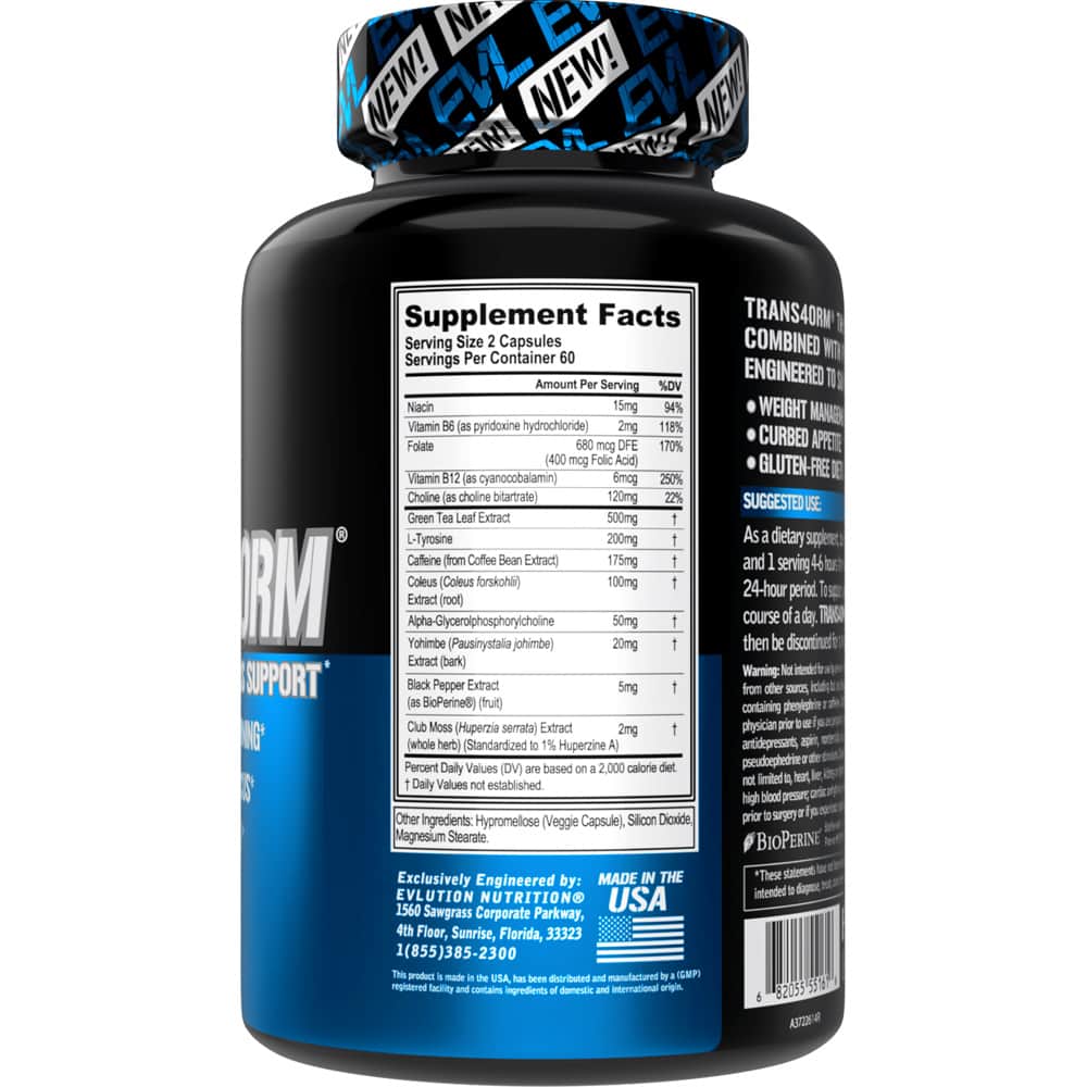 EVLUTION NUTRITION TRANS4ORM Fat Burner Capsules