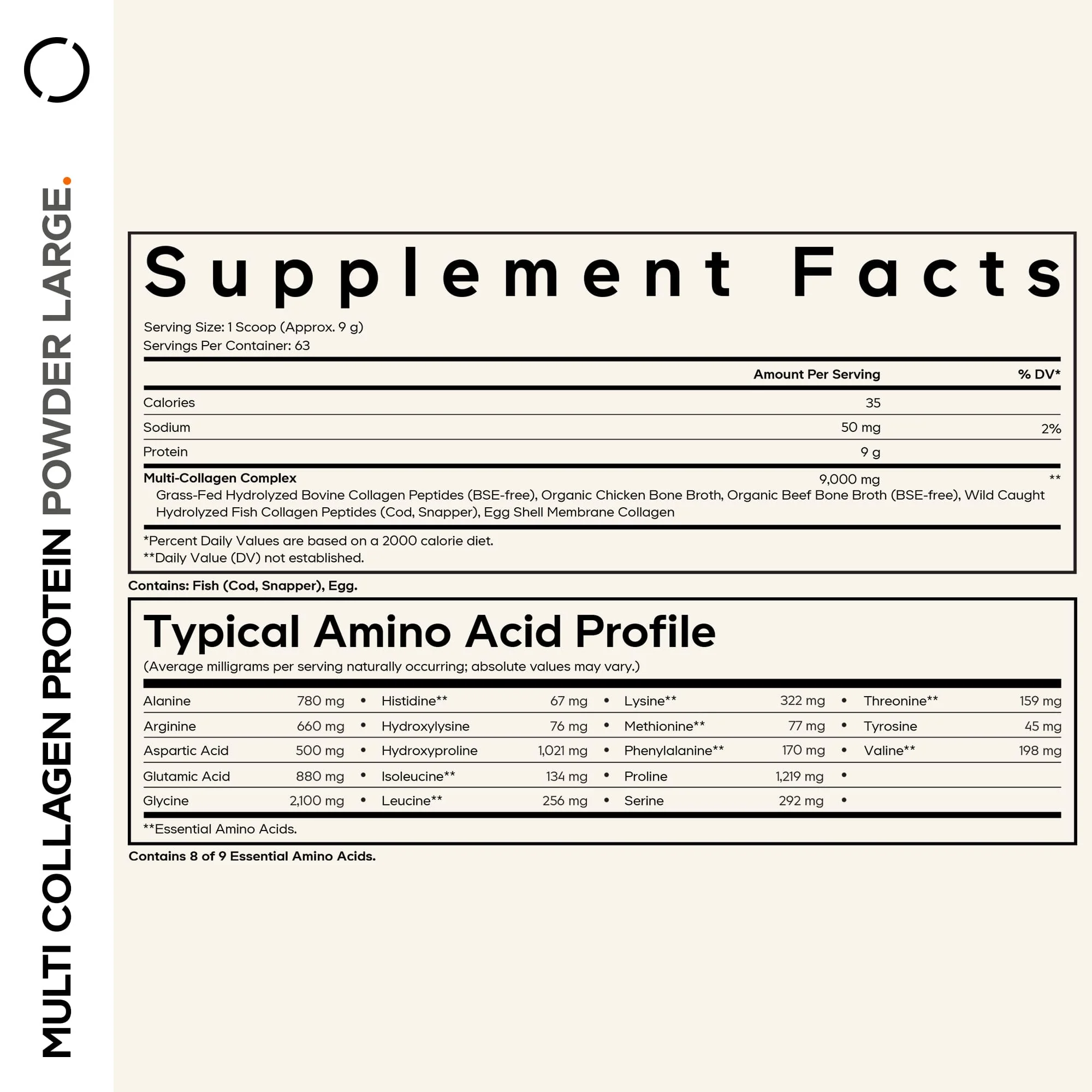 Codeage Hydrolyzed Multi Collagen Peptides Powder Supplement